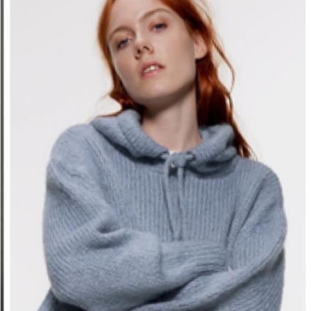 Zara Light Blue Cowl Neck Sweater